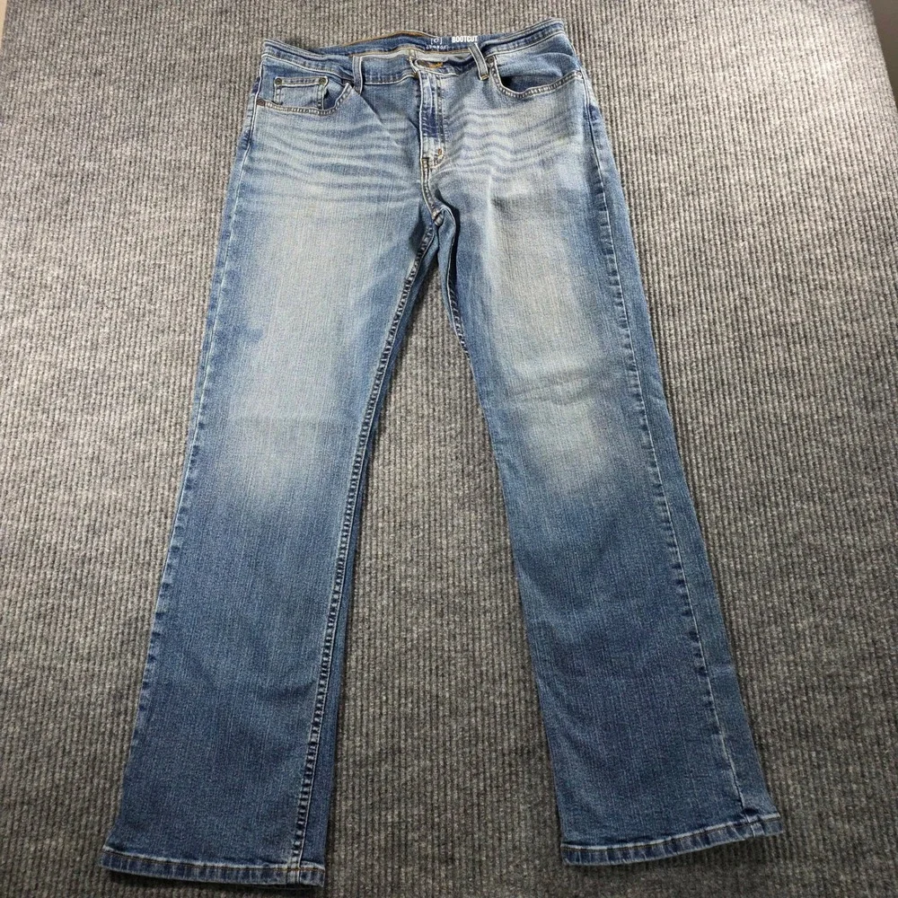George Mens Bootcut Jeans Medium Wash Denim Stretch 34x32 GM0103